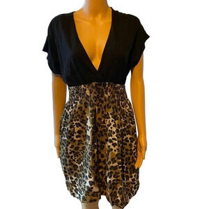 Fire Los Angeles Cute Sexy Comfort Lightweight Leopard black Dress Women Size L